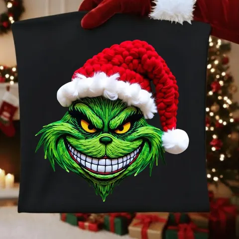 Estampado del Grinch con gorro navideño