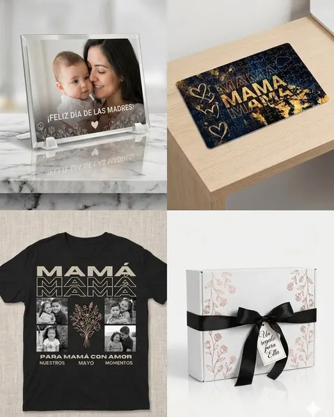 Kit para el Día de las Madres: marco, tarjeta, playera y caja