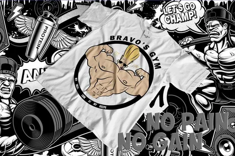 Playera blanca «Bravo's Gym»