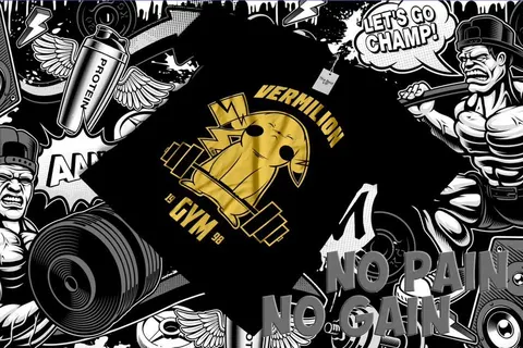 Playera negra «Vermilion Gym»