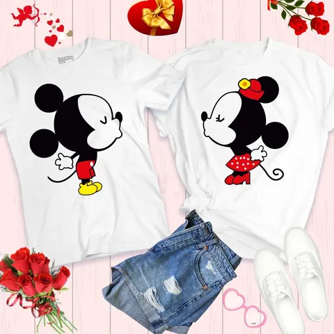 Playeras de pareja de Mickey y Minnie