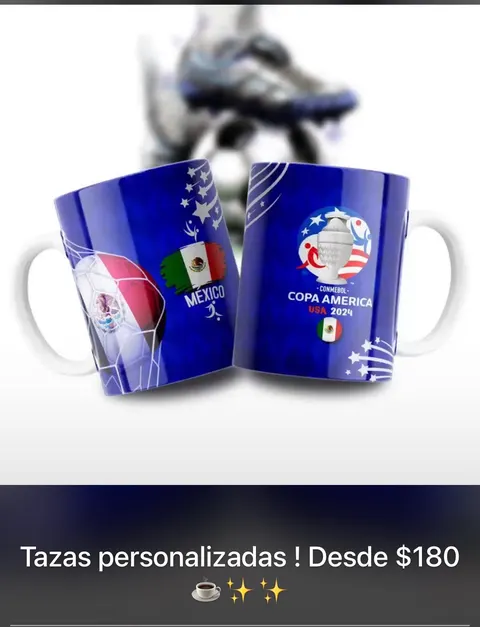 Tazas sublimadas de la selección mexicana, desde $180