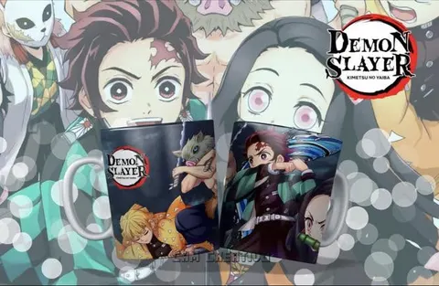 Tazas de Demon Slayer con Tanjiro y Nezuko