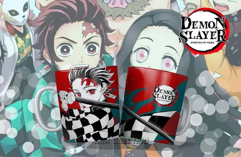 Tazas rojas de Demon Slayer