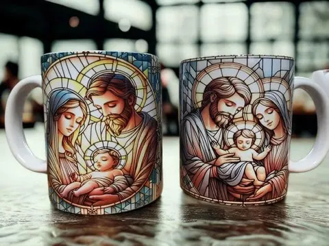 Par de tazas de la Sagrada Familia