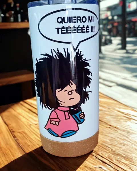 Termo de Mafalda «¡Quiero mi té!»